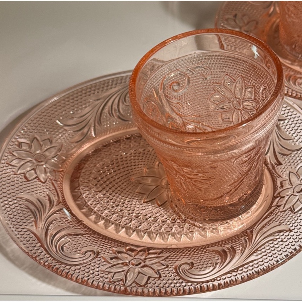Vintage Indiana Glass Tiara Snack Plate and cup set.